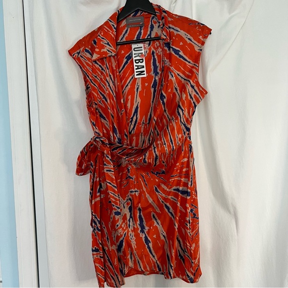 UO Silver Sun Mini Wrap Dress - Picture 3 of 7